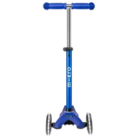 Trotinetă pentru copii cu trei roți Micro Mini Deluxe LED (MMD176) 50 kg/ Blue White photo 3