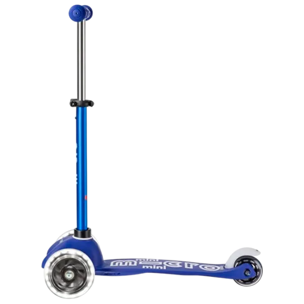 Детский трёхколёсный самокат Micro Mini Deluxe LED (MMD176) 50 кг/ Blue White photo 4