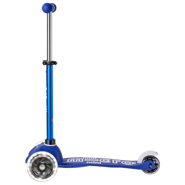 Детский трёхколёсный самокат Micro Mini Deluxe LED (MMD176) 50 кг/ Blue White photo 4