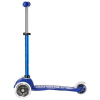 Trotinetă pentru copii cu trei roți Micro Mini Deluxe LED (MMD176) 50 kg/ Blue White photo 4