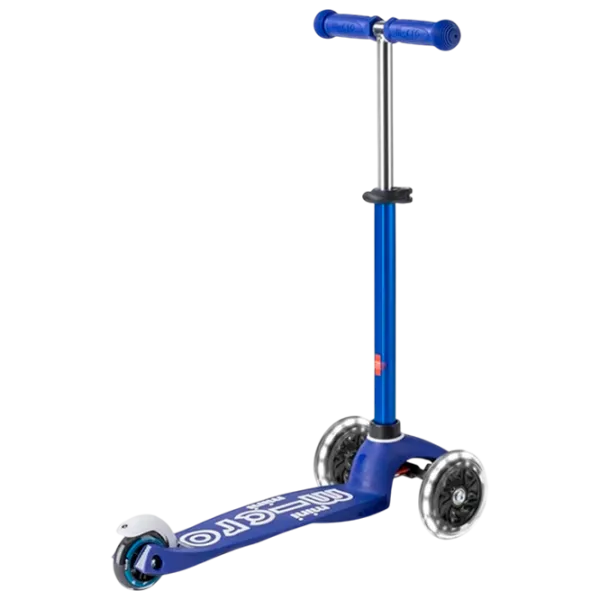 Детский трёхколёсный самокат Micro Mini Deluxe LED (MMD176) 50 кг/ Blue White photo 5