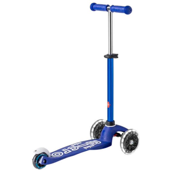 Детский трёхколёсный самокат Micro Mini Deluxe LED (MMD176) 50 кг/ Blue White photo 5