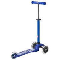 Trotinetă pentru copii cu trei roți Micro Mini Deluxe LED (MMD176) 50 kg/ Blue White photo 5