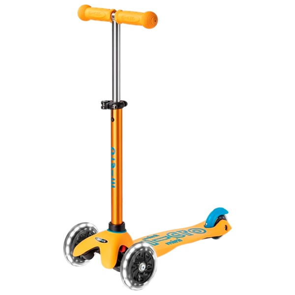 Детский трёхколёсный самокат Micro Mini Deluxe LED (MMD151) 50 кг/ Apricot photo 1
