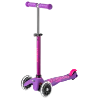 Trotinetă pentru copii cu trei roți Micro Mini Deluxe LED (MMD173) 50 kg/ Purple Pink