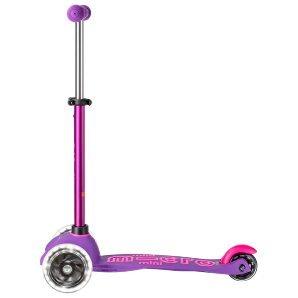 Детский трёхколёсный самокат Micro Mini Deluxe LED (MMD173) 50 кг/ Фиолетово-розовый photo 3