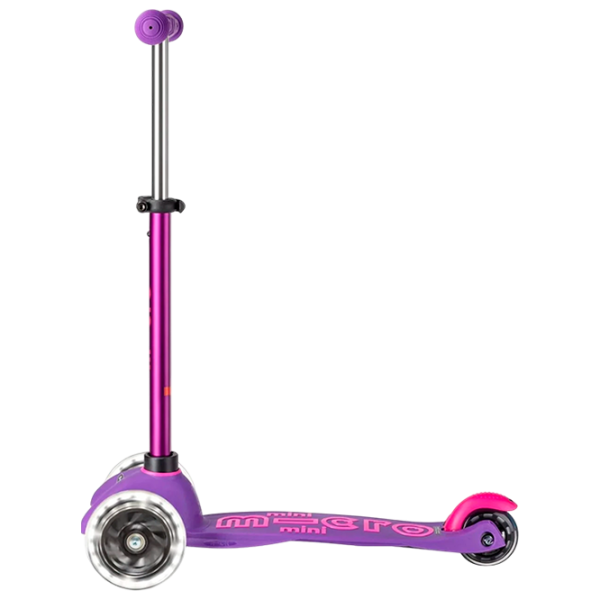 Детский трёхколёсный самокат Micro Mini Deluxe LED (MMD173) 50 кг/ Фиолетово-розовый photo 3