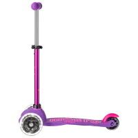 Trotinetă pentru copii cu trei roți Micro Mini Deluxe LED (MMD173) 50 kg/ Purple Pink photo 3
