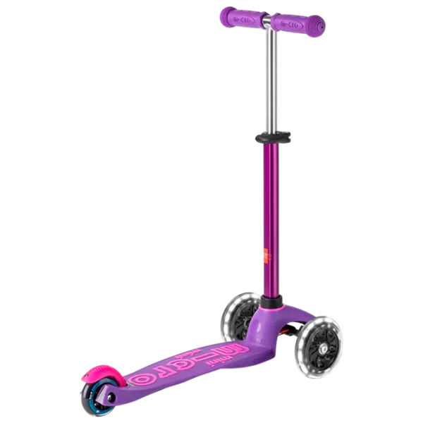 Детский трёхколёсный самокат Micro Mini Deluxe LED (MMD173) 50 кг/ Фиолетово-розовый photo 5