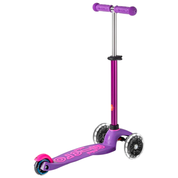 Детский трёхколёсный самокат Micro Mini Deluxe LED (MMD173) 50 кг/ Фиолетово-розовый photo 5