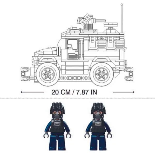 Конструктор с радиоуправлением Sluban Tiger Assault Vehicle Транспорт/ Черный photo 4