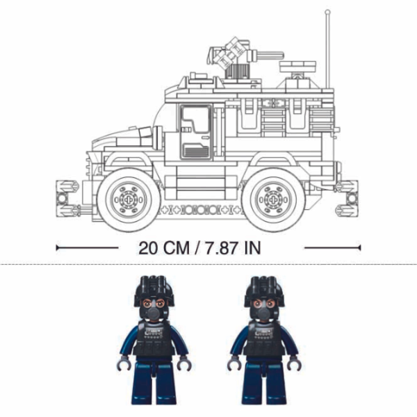 Конструктор с радиоуправлением Sluban Tiger Assault Vehicle Транспорт/ Черный photo 4