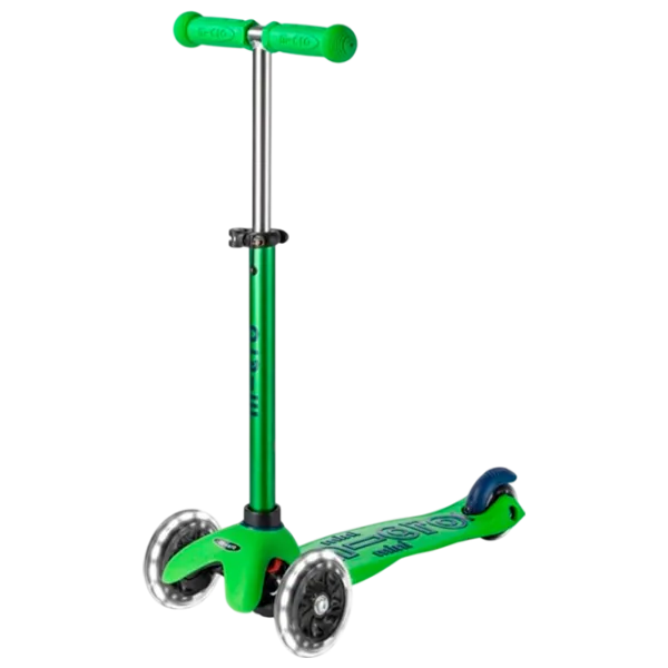 Trotinetă pentru copii cu trei roți Micro Mini Deluxe LED (MMD174) 50 kg/ Green Blue photo 1