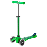 Trotinetă pentru copii cu trei roți Micro Mini Deluxe LED (MMD174) 50 kg/ Green Blue