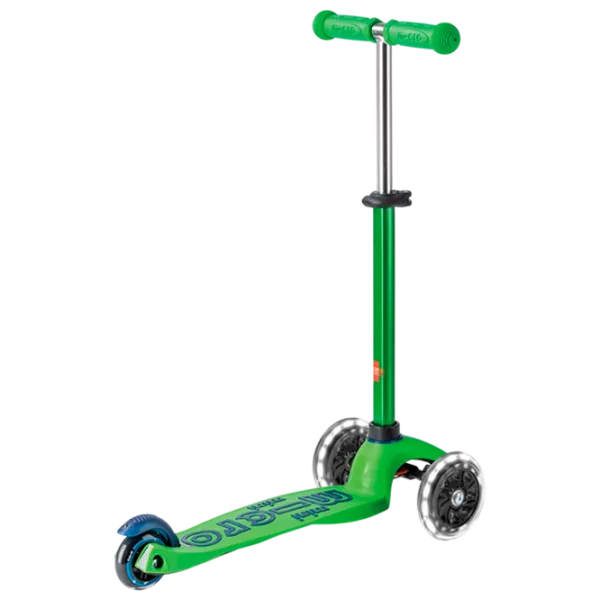 Trotinetă pentru copii cu trei roți Micro Mini Deluxe LED (MMD174) 50 kg/ Green Blue photo 3