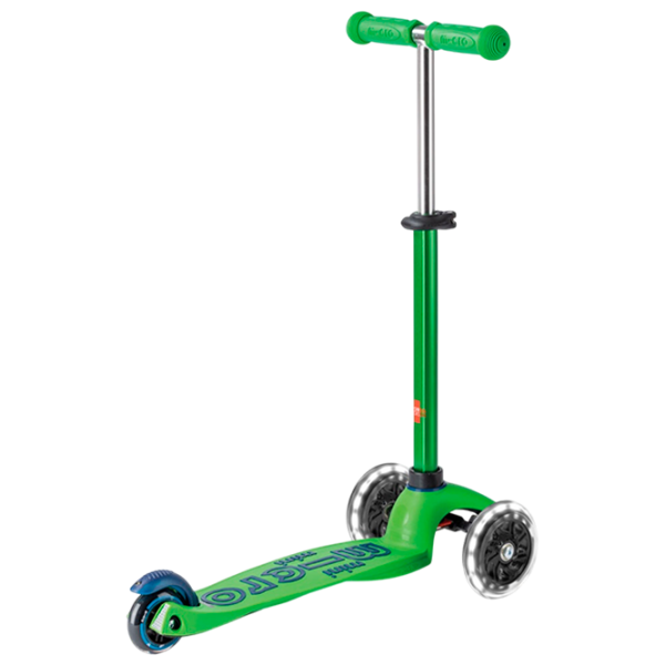 Trotinetă pentru copii cu trei roți Micro Mini Deluxe LED (MMD174) 50 kg/ Green Blue photo 3
