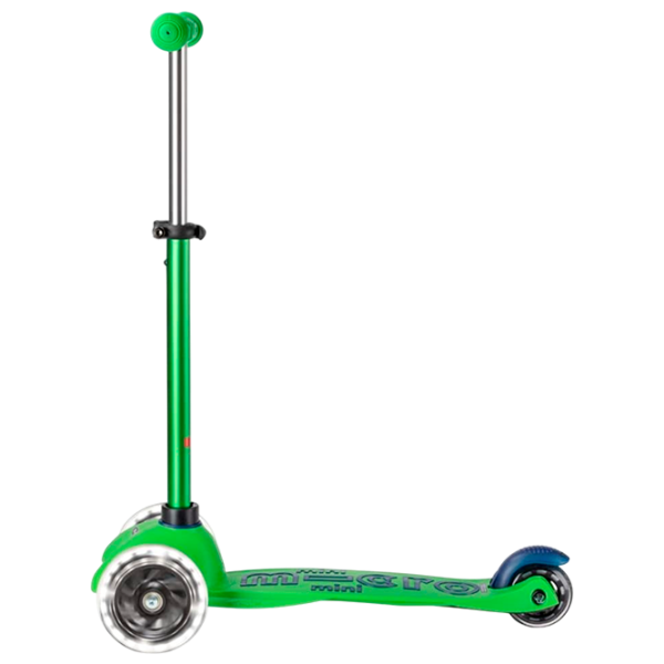 Trotinetă pentru copii cu trei roți Micro Mini Deluxe LED (MMD174) 50 kg/ Green Blue photo 5