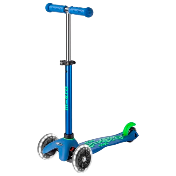 Trotinetă pentru copii cu trei roți Micro Mini Deluxe LED (MMD175) 50 kg/ Crystal Blue photo 1
