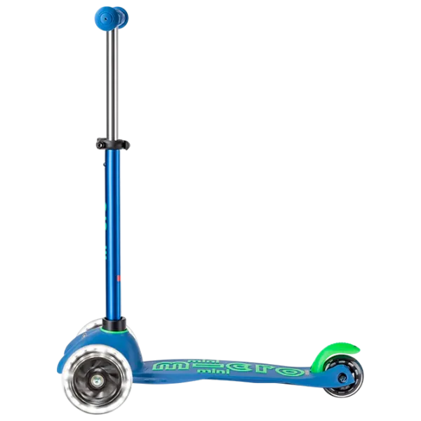 Trotinetă pentru copii cu trei roți Micro Mini Deluxe LED (MMD175) 50 kg/ Crystal Blue photo 3
