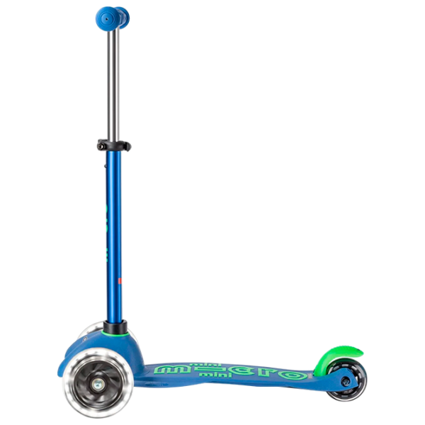 Trotinetă pentru copii cu trei roți Micro Mini Deluxe LED (MMD175) 50 kg/ Crystal Blue photo 3