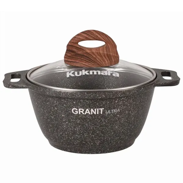 Кастрюля Kukmara КГО12А 1л Алюминий / Черный photo 1