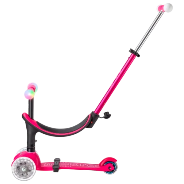 Trotinetă pentru copii cu trei roți Micro Mini2Grow Deluxe Magic LED (MMD359) 50 kg/ Pink photo 3