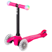Trotinetă pentru copii cu trei roți Micro Mini2Grow Deluxe Magic LED (MMD359) 50 kg/ Pink photo 4