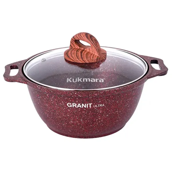 Cratiță Kukmara КГА22А 2l Aluminiu / Granite red photo 1 Cratiță Kukmara КГА22А 2l Aluminiu / Granite red photo 1