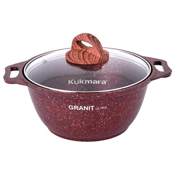 Cratiță Kukmara КГА22А 2l Aluminiu / Granite red photo 1 Cratiță Kukmara КГА22А 2l Aluminiu / Granite red photo 1