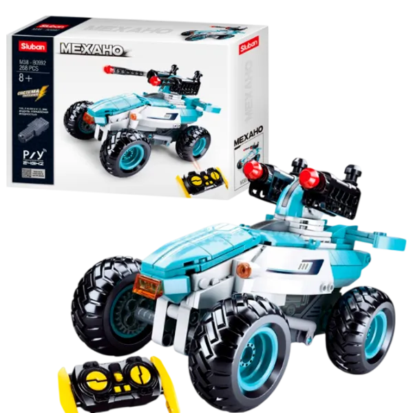 Constructor cu telecomandă Sluban Snowmobile Transport/ Blue photo 1