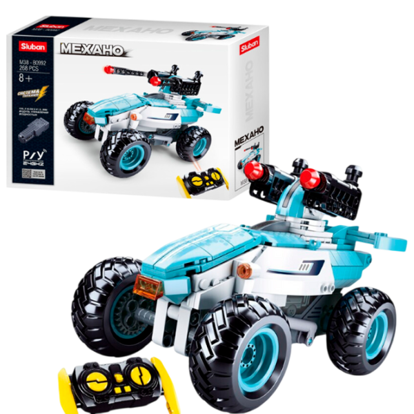 Constructor cu telecomandă Sluban Snowmobile Transport/ Blue photo 1