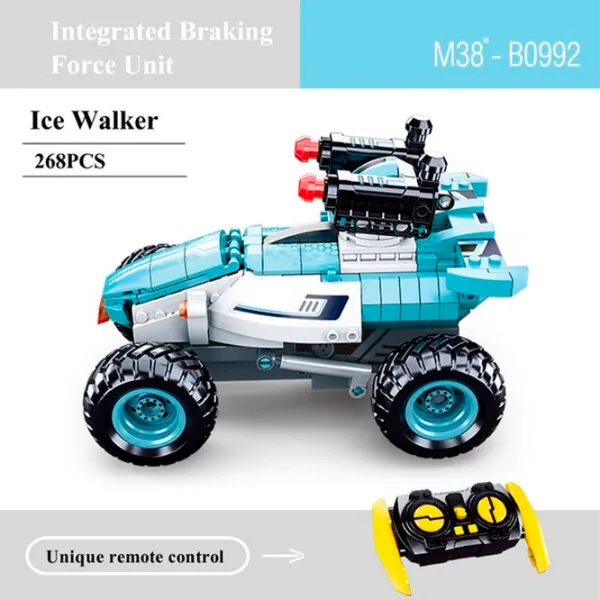 Constructor cu telecomandă Sluban Snowmobile Transport/ Blue photo 2