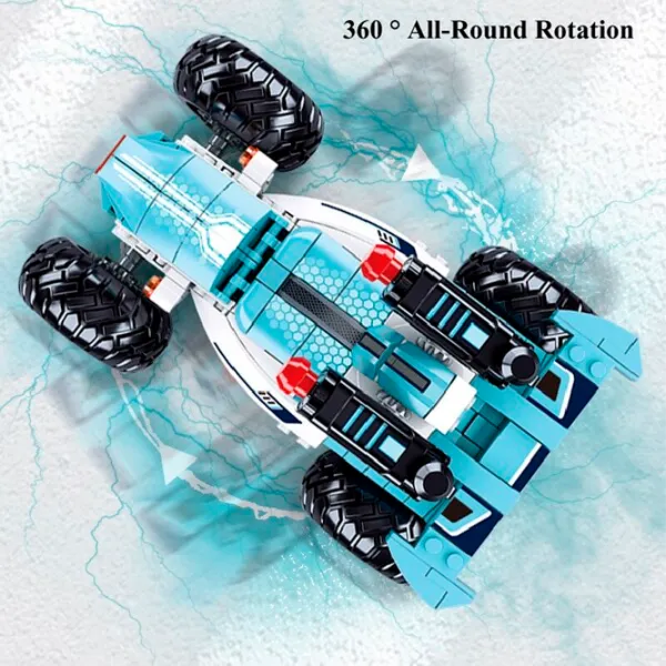 Constructor cu telecomandă Sluban Snowmobile Transport/ Blue photo 3