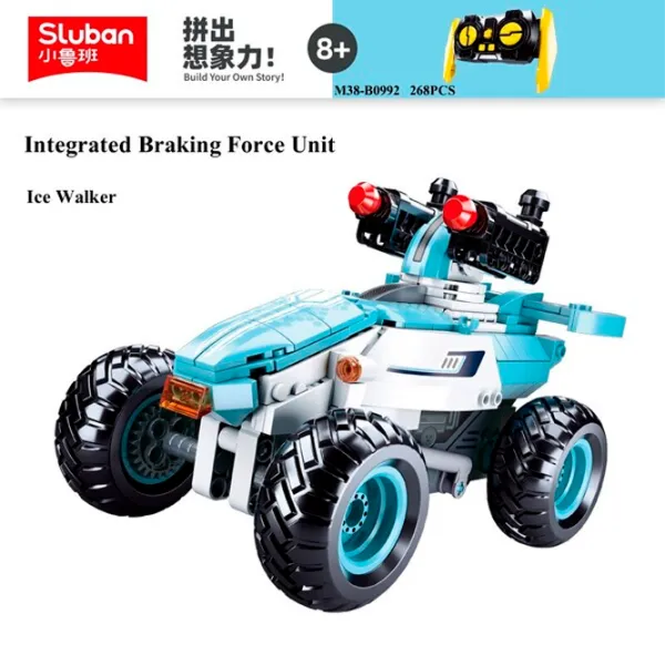 Constructor cu telecomandă Sluban Snowmobile Transport/ Blue photo 4