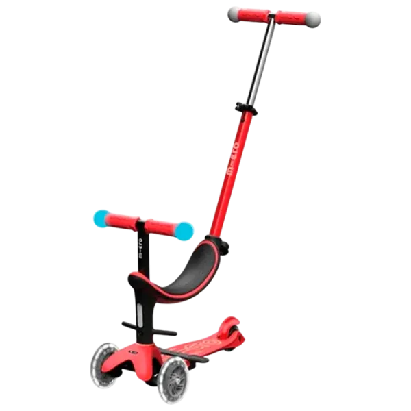 Trotinetă pentru copii cu trei roți Micro Mini2Grow Deluxe Magic LED (MMD356) 50 kg/ Red photo 1