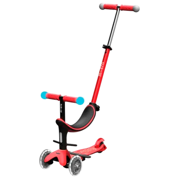 Trotinetă pentru copii cu trei roți Micro Mini2Grow Deluxe Magic LED (MMD356) 50 kg/ Red photo 1