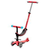 Trotinetă pentru copii cu trei roți Micro Mini2Grow Deluxe Magic LED (MMD356) 50 kg/ Red