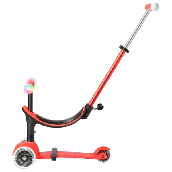 Trotinetă pentru copii cu trei roți Micro Mini2Grow Deluxe Magic LED (MMD356) 50 kg/ Red photo 2