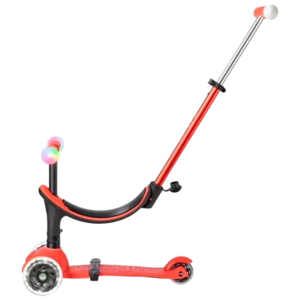 Trotinetă pentru copii cu trei roți Micro Mini2Grow Deluxe Magic LED (MMD356) 50 kg/ Red photo 2