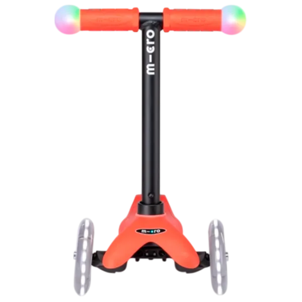 Trotinetă pentru copii cu trei roți Micro Mini2Grow Deluxe Magic LED (MMD356) 50 kg/ Red photo 5