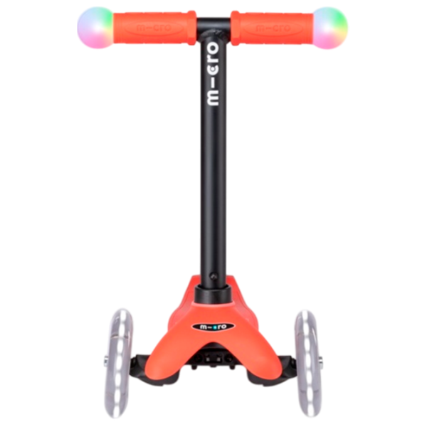 Trotinetă pentru copii cu trei roți Micro Mini2Grow Deluxe Magic LED (MMD356) 50 kg/ Red photo 5