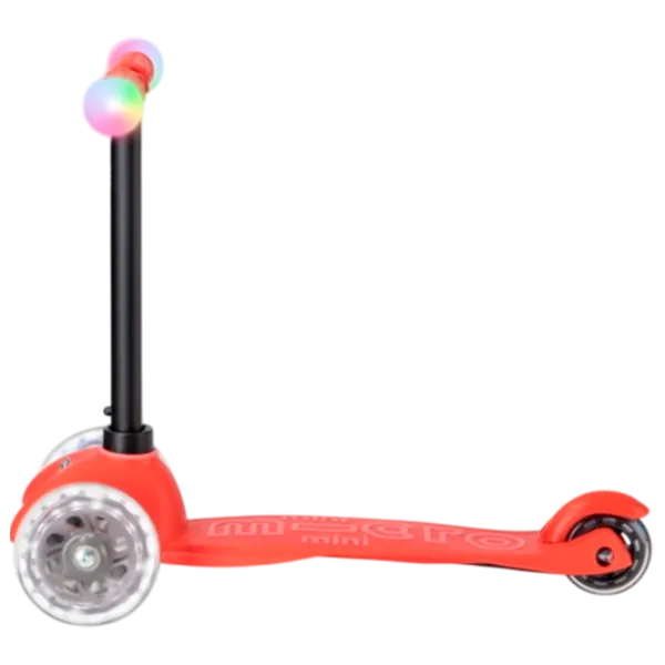 Trotinetă pentru copii cu trei roți Micro Mini2Grow Deluxe Magic LED (MMD356) 50 kg/ Red photo 6
