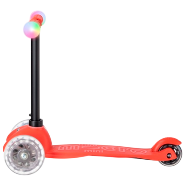 Trotinetă pentru copii cu trei roți Micro Mini2Grow Deluxe Magic LED (MMD356) 50 kg/ Red photo 6