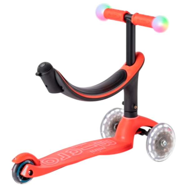 Trotinetă pentru copii cu trei roți Micro Mini2Grow Deluxe Magic LED (MMD356) 50 kg/ Red photo 7