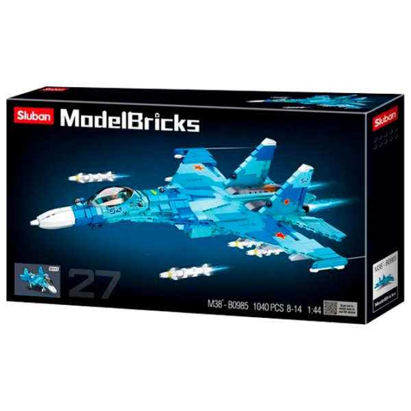Constructor Sluban Su-27 Fighter Avion/ Blue photo 1
