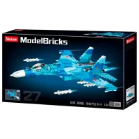 Constructor Sluban Su-27 Fighter Avion/ Blue