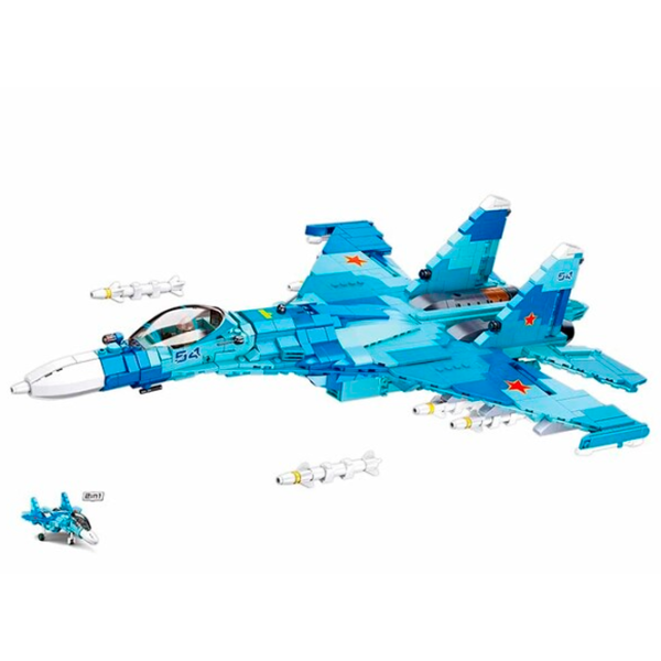 Constructor Sluban Su-27 Fighter Avion/ Blue photo 3