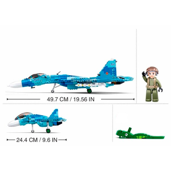 Constructor Sluban Su-27 Fighter Avion/ Blue photo 4