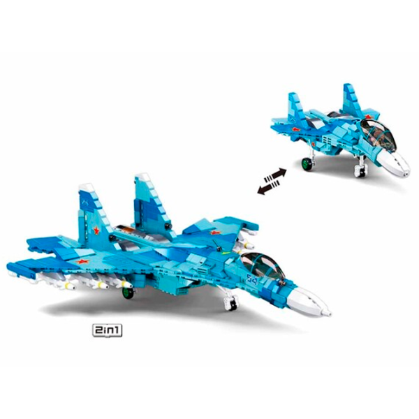 Constructor Sluban Su-27 Fighter Avion/ Blue photo 5