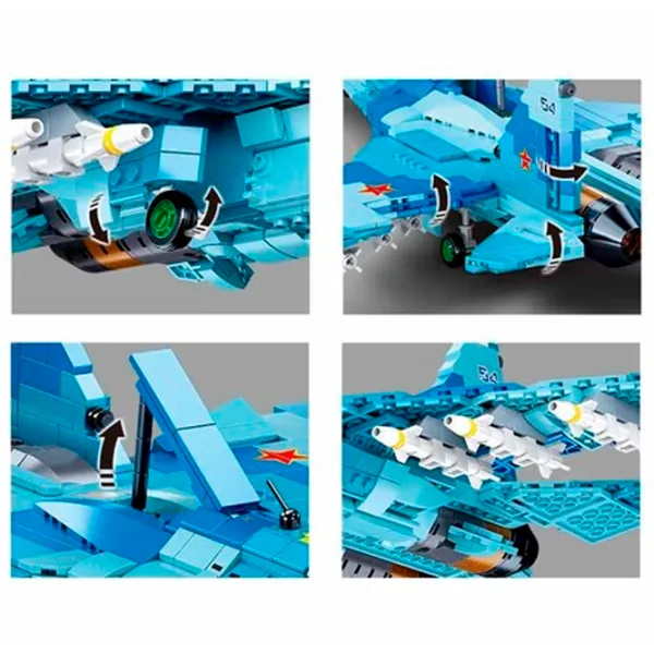 Constructor Sluban Su-27 Fighter Avion/ Blue photo 6